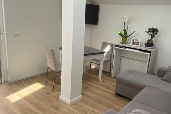 cambio uso sottotetto | living arredato | bilocale mansardato | via mincio