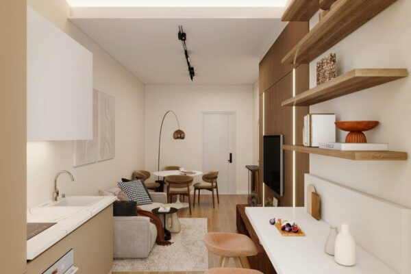 Flipping immobiliare Interni riqualificati Soggiorno con zona pranzo