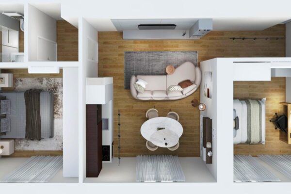 Frazionamento quadrilocale Milano_Operazione immobiliare trilocale distribuzione spazi progetto