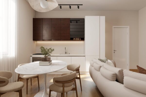 Investimento immobiliare Milano_Soggiorno con cucina trilocale riqualificato ad alto rendimento