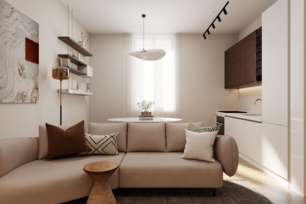 Operazione immobiliare Milano_Soggiorno trilocale design moderno per vendita immobiliare