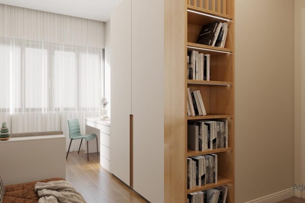 Rendering camera singola con design contemporaneo – progetto di investimento immobiliare e sviluppo residenziale