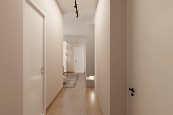 Riqualificazione distribuzione interna Milano_Operazione immobiliare trilocale disimpegno moderno