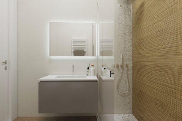 Ristrutturazione bagno Milano_Investimento immobiliare trilocale con doccia walk-in moderna