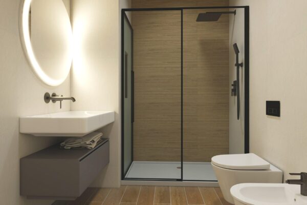 Ristrutturazione bagno Operazione immobiliare Doccia walk-in moderna