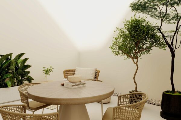 Valorizzazione immobiliare Spazio esterno Giardino minimal con zona pranzo