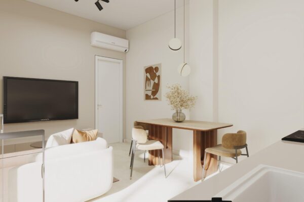 Divano letto con angolo tv