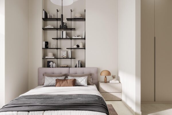Letto con scaffalatura personalizzata